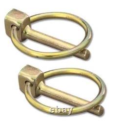 10PK Lynch Pins with Rings 7/16 x 1-3/4 Heavy Duty Tractor & Trailer Pins