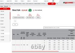 12.4-24 Alliance 324 FPR 8PR TT Heavy Duty Combine MFWA Tractor Tyres Only x 1