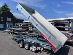 13.3ft x 6.6ft Triple Axle Tipper Trailer 3500kg Hydraulic Heavy Duty
