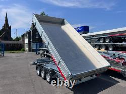 13.3ft x 6.6ft Triple Axle Tipper Trailer 3500kg Hydraulic Heavy Duty