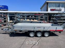 13.3ft x 6.6ft Triple Axle Tipper Trailer 3500kg Hydraulic Heavy Duty