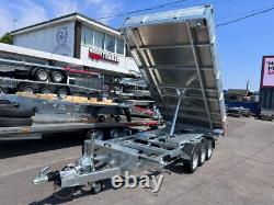 13.3ft x 6.6ft Triple Axle Tipper Trailer 3500kg Hydraulic Heavy Duty