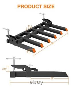 147cm 1814kg Heavy Duty Clamp Pallet Forks Quick Attach 60in Bucket Tractor