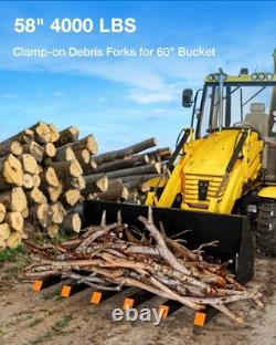 147cm 1814kg Heavy Duty Clamp Pallet Forks Quick Attach 60in Bucket Tractor