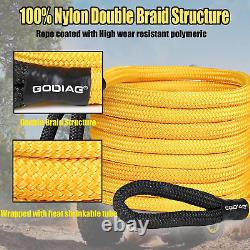 1×20ft Kinetic Recovery Tow Rope Heavy Duty Energy Truck Jeep Car ATV Tractor