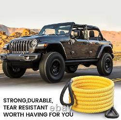 1×20ft Kinetic Recovery Tow Rope Heavy Duty Energy Truck Jeep Car ATV Tractor