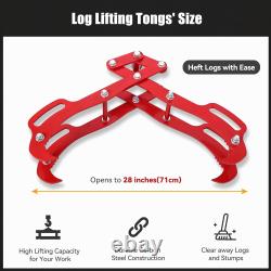 28/36 inch Log Hand Lifting Tongs Heavy Duty Steel Tongs with 4 Claws for Tractors