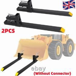 2PCS Clamp on Pallet Forks For Loader Bucket Tractor Skid Steer Heavy Duty 680kg