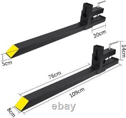 2 PCS Clamp on Pallet Forks for Loader Bucket Skid Steer Tractor, Heavy Duty 680