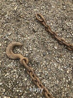 2 Vintage Heavy Duty Cast Iron Metal TowithFarm Agricultural, Industrial Chains