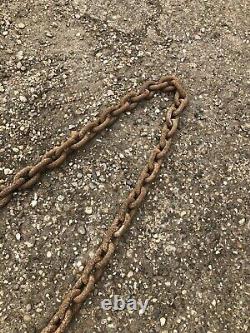 2 Vintage Heavy Duty Cast Iron Metal TowithFarm Agricultural, Industrial Chains