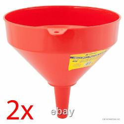 2 X Large Heavy Duty Funnel Filter Fuel Garage Petrol Oil Vehicle Tractor 245mm