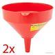 2 X Large Heavy Duty Funnel Filter Fuel Oil Diesel Petrol Garage Tractor 245mm