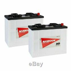 2x Hankook 62512 (655) Commercial Lorry Boat and Tractor Battery 12V/125AH