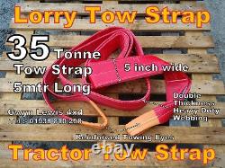 35 Tonne Lorry Tow Strap Rope 5mtr Heavy Duty Recovery Tractor Tow Chain Sling