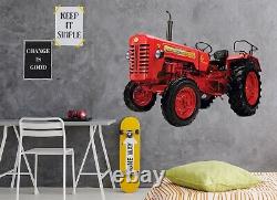 3D Red tractor I191 Car Wallpaper Mural Poster Transport Wall Stickers Angelia