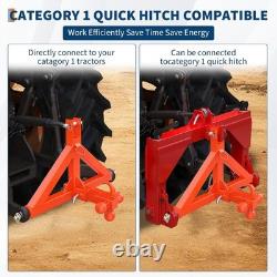 3 Point 2 Receiver Trailer Hitch Category 1 Tractor Tow Drawbar Heavy Duty