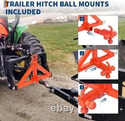3 Point 2 Receiver Trailer Hitch Category 1 Tractor Tow Drawbar Heavy Duty