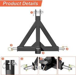 3 Point 2 Trailer Hitch Receiver Heavy Duty 3Pt Tractor Mover Drawbar Hitch Cat