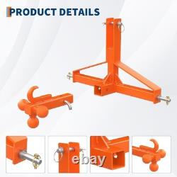 3 Point Hitch Trailer Receiver with 3 Tow Balls 2in Class 1 Tractor Heavy Duty