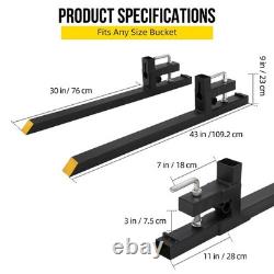 43 in 2500 LBS Clamp on Pallet Forks Heavy Duty Tractor Forks Quick Attach Bu