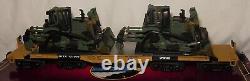 47' TTX Heavy Duty Flat Car with2 D8R Military Tractors 3 Rails O Scale MTH