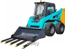 48 Heavy Duty Clamp-On Debris Forks&Tooth Bar for Tractor Bucket 6-Tine 2500LBS