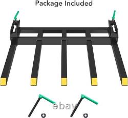 48 Heavy Duty Clamp-On Debris Forks&Tooth Bar for Tractor Bucket 6-Tine 2500LBS