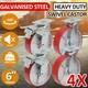 4pcs Heavy Duty 150mm Castor Wheel Trolley Swivel Caster With 2 Brakes 1000kg