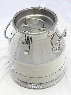 5 Gal. Milk Can Tote, Stainless Steel 20 Qt. Heavy Duty Sides, Strong Sealed Lid