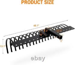 60 Landscape Rake Heavy Duty Rock Rake with 20 Removable Tine for Tractor ATV UTV