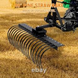 60 Landscape Rake Heavy Duty Rock Rake with 20 Removable Tine for Tractor ATV UTV