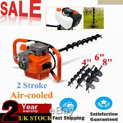 71CC 2-stroke Heavy Duty Petrol Earth Auger Post Hole Borer Digger with 3 Bits