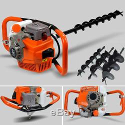 71CC 2-stroke Heavy Duty Petrol Earth Auger Post Hole Borer Digger with 3 Bits