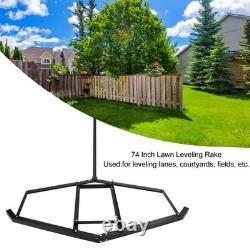 74 Inch Drag Driveway Tractor Harrow Heavy Duty Steel Lawn Leveling Rake Fo SG