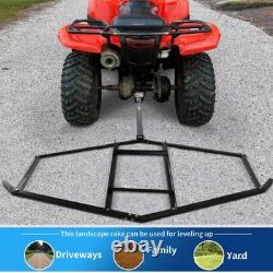 74in Drag Driveway Tractor Harrow Heavy Duty Steel Lawn Leveling Rake For AT HOT