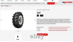 7.50-18 Alliance 324 FPR 8PR TT Heavy Duty 2WD MFWA Tractor Tyres Only x 2