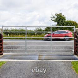 7 Bar Galvanised Metal Field Farm Equestrian Entrance Security Gate Fence 3-12ft