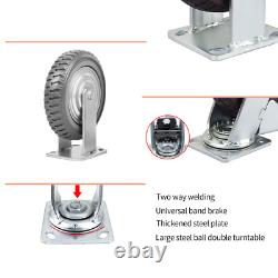 8pcs Heavy Duty Industrial Rubber Castor Wheels 8inch Trolley Caster Swivel Ball
