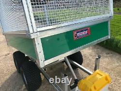 ATV Quad 12V Tipping Trailer for Livery Yard, Heavy Duty Off Road Trailer, tip