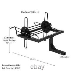 ATV Tractor Fence Wire Unroller Heavy Duty Hitch Mount Wire Roller Dispenser