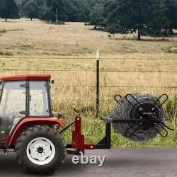 ATV Tractor Fence Wire Unroller Heavy Duty Hitch Mount Wire Roller Dispenser