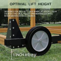 Adjustable Chicken Tractor Mobility Kit 6 Heavy-Duty Wheels for Easy Movement