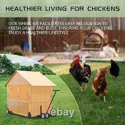 Adjustable Chicken Tractor Mobility Kit 6 Heavy-Duty Wheels for Easy Movement