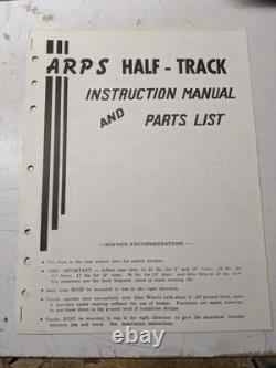 Arps Tractor Half-track Instruction Owner Manual Parts List Heavy Duty Track