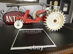 Beautiful Thompson traveling tractor lawn sprinkler Red Vintage Heavy Duty Rare