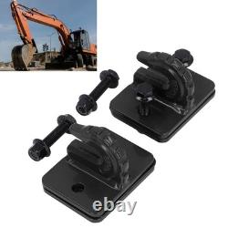 (Black)3/8in 70 Grade Tractor Bucket Grab Hook Set Heavy Duty Alloy Steel Tow