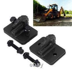 (Black)3/8in 70 Grade Tractor Bucket Grab Hook Set Heavy Duty Alloy Steel Tow