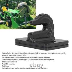 (Black)3/8in 70 Grade Tractor Bucket Grab Hook Set Heavy Duty Alloy Steel Tow