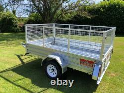 Brand New Fully Galvanized Trailer 8ft x 5ft Heavy Duty With Cage Sides, APACHE